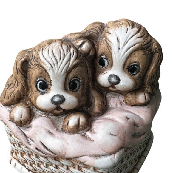 VTG Royal Crown Porcelain Music‎ Box Puppy Love Plays Close to You Works 3.75" - Picture 5 of 9